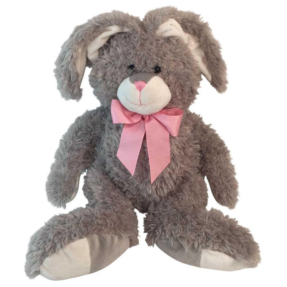 Best Made Toys Grey Bunny‎ Rabbit Plush 13" Sitting Pink Ears Bow Easter Target